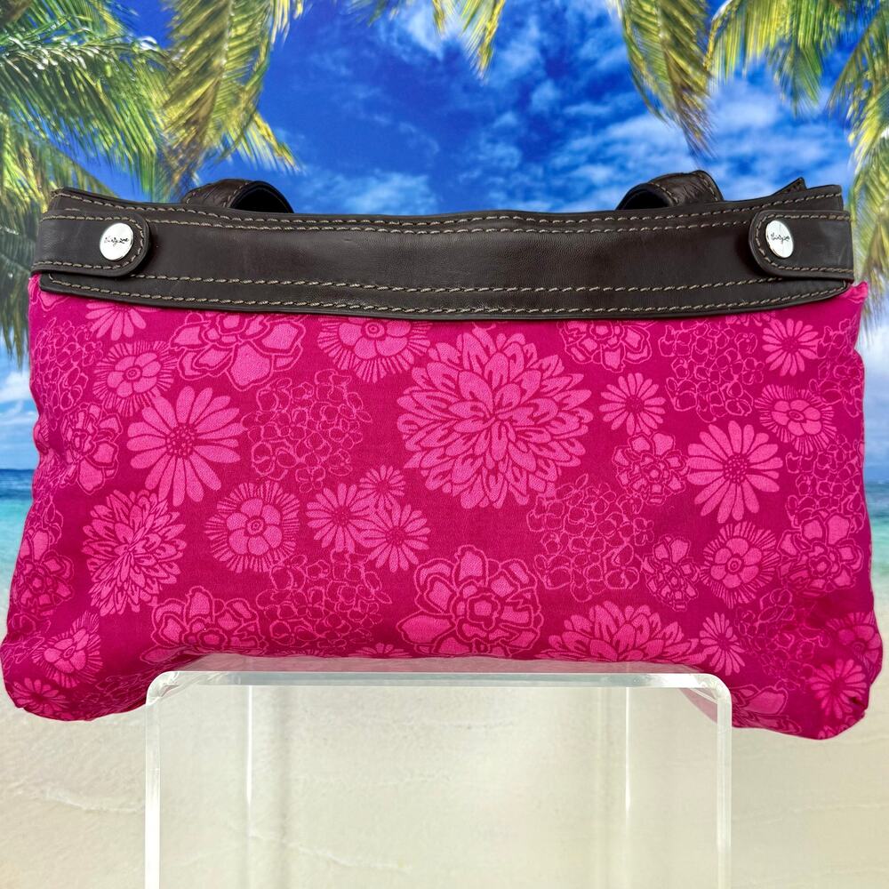 Thirty-One Suite Skirt Purse - Brown/Bicolor Floral, Dark Denim & Taupe